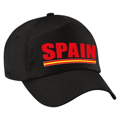 Spain supporter pet / cap Spanje zwart kinderen Spain supporter pet / cap Spanje zwart kinderen