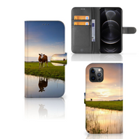 Apple iPhone 12 Pro Max Telefoonhoesje met Pasjes Koe - thumbnail