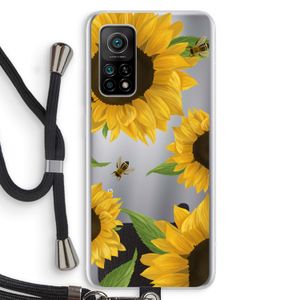 Sunflower and bees: Xiaomi Mi 10T 5G Transparant Hoesje met koord