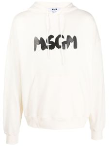 MSGM hoodie en coton à logo imprimé - Tons neutres