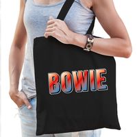 Bowie fun tekst cadeau tas zwart dames