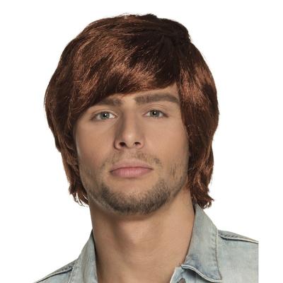 Verkleed pruik Tyler - bruin - heren - volwassenen - pruiken