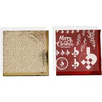 Vivi Gade Deco folie en transfer vel, gevlochten harten, vel 15x15 cm, goud, rood, wit, 4 vel/ 1 doos