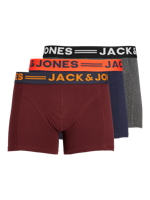 Jack & Jones Boxershorts JACLICHFIELD Trunks 3-pack Burgundy-XXL - thumbnail