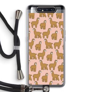 Alpacas: Samsung Galaxy A80 Transparant Hoesje met koord