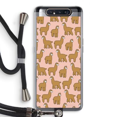 Alpacas: Samsung Galaxy A80 Transparant Hoesje met koord