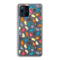 Kleurrijke katten: Oppo Find X3 Pro Transparant Hoesje