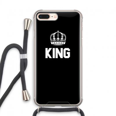 King zwart: iPhone 7 PLUS Transparant Hoesje met koord