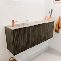 Toiletmeubel Mondiaz Joya Dlux | 111.6 cm | Meubelkleur Shadow | Faye wastafel Frappe Wasbak Links | 1 kraangat