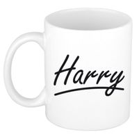 Naam cadeau mok / beker Harry met sierlijke letters 300 ml