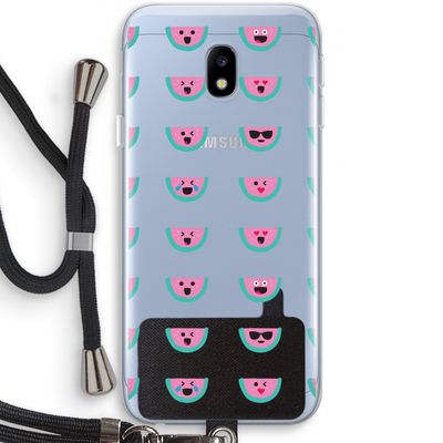 Smiley watermeloenprint: Samsung Galaxy J3 (2017) Transparant Hoesje met koord