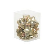 Othmar Decorations Kerstornamenten sterren - 12x st - goud/groen - 4 cm - glas   - - thumbnail