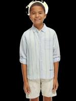 Yarn-dyed long sleeve linen shirt