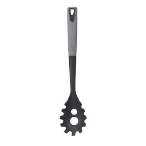 Kookgerei pasta opscheplepel - zwart/grijs - kunststof - 34 cm - Keukengerei