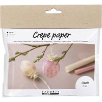Creativ Company Mini hobbyset crêpepapier, eieren, lichtroze, lichtgeel, 1 doos