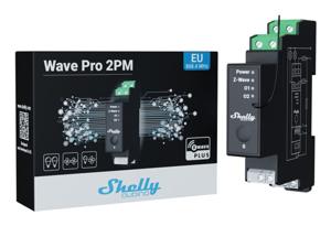 Shelly Qubino Wave Pro 2PM​ power relay Zwart
