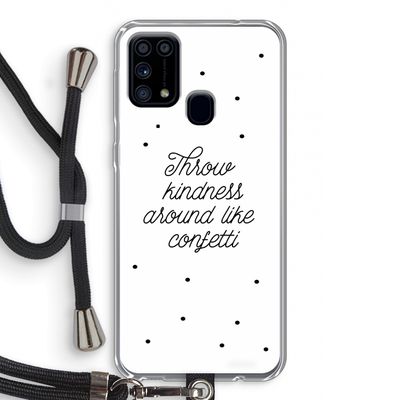 Confetti: Samsung Galaxy M31 Transparant Hoesje met koord