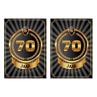 Verjaardag deurposter - 2x - 70 jaar - goud - 59 x 42 cm - leeftijd feestartikelen
