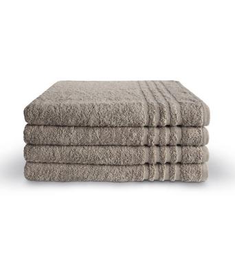 Set van 4 Byrklund badlakens bath basics taupe 70x140 cm