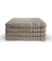 Set van 4 Byrklund badlakens bath basics taupe 70x140 cm