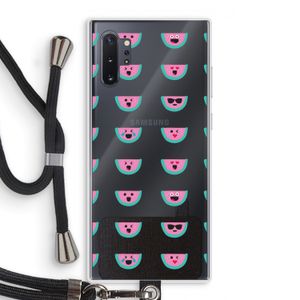 Smiley watermeloenprint: Samsung Galaxy Note 10 Plus Transparant Hoesje met koord