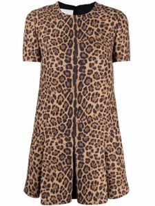 Valentino Garavani robe courte à imprimé léopard - Marron