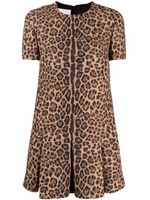 Valentino Garavani robe courte à imprimé léopard - Marron