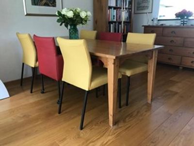 Set van 6 leren eetkamerstoelen - 2 verschillende modellen - diverse kleuren leer - Echt leer, Modern, ontdek de vele Leersoorten en Kleuren bij ShopX