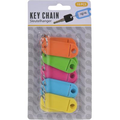 Gekleurde sleutelhangers - sleutel labels - 10x stuks - Sleutelhanger met etiket / label