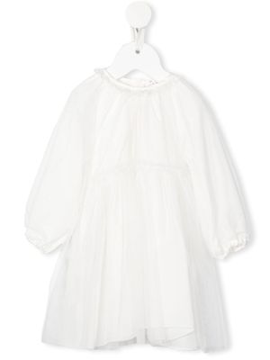 Il Gufo robe en tulle à volants - Blanc