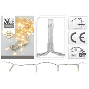 2x Kerstverlichting transparant 240 warm witte lampjes buiten