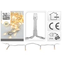 2x Kerstverlichting transparant 240 warm witte lampjes buiten - thumbnail