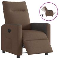 Fauteuil verstelbaar elektrisch stof bruin