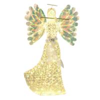 158 cm Kerstengel met 250 Koudwitte LED-Lampen & Halo & Fluit Kerstdecoratie 158 cm Kerstengel met 250 Koudwitte LED-Lampen & Halo & Fluit Kerstdecoratie