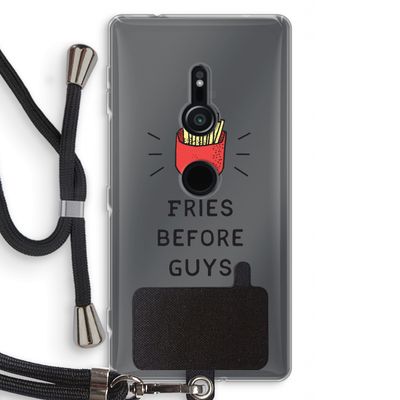 Fries before guys: Sony Xperia XZ2 Transparant Hoesje met koord