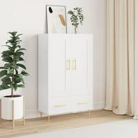 Hoge kast 69,5x31x115 cm bewerkt hout wit