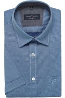 Casa Moda Casual Comfort Fit Overhemd Korte mouw blauw/wit