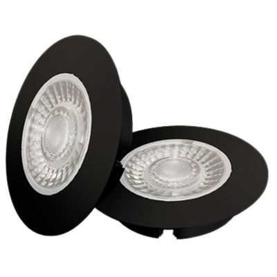 LED Cabiled Downlight dimbaar set 2x4W 2700K zwart IP44