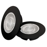 LED Cabiled Downlight dimbaar set 2x4W 2700K zwart IP44