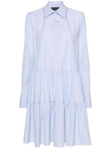 Fabiana Filippi robe-chemise en coton à rayures - Bleu