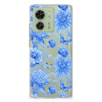 TPU Case voor Motorola Edge 40 Flowers Blue