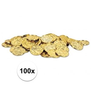 Gouden schatkist munten 100 stuks   -