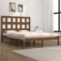 Bedframe massief grenenhout honingbruin 200x200 cm