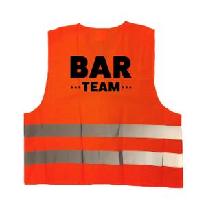 Bar team personeel vestje / hesje oranje met reflecterende strepen voor volwassenen