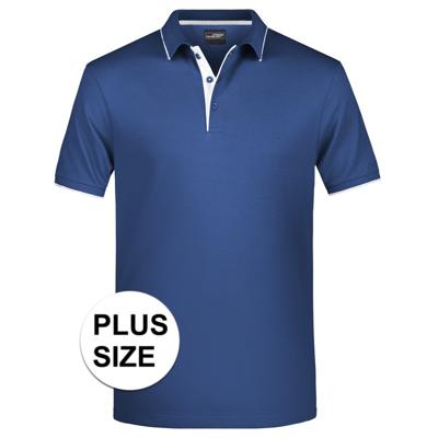 James & Nicholson Poloshirt - grote maat - navy/ wit - Golf Pro Premium - heren - t-shirt