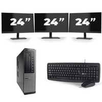 Dell Optiplex 7010 Desktop - Intel Core i5-3e Generatie - 8GB RAM - 256GB SSD - Windows 10 + 3x 24 inch Monitor