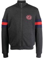 Gucci sweat zippé à patch logo - Gris - thumbnail