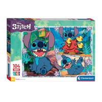 Clementoni legpuzzel super color maxi disney stitch, 104st.