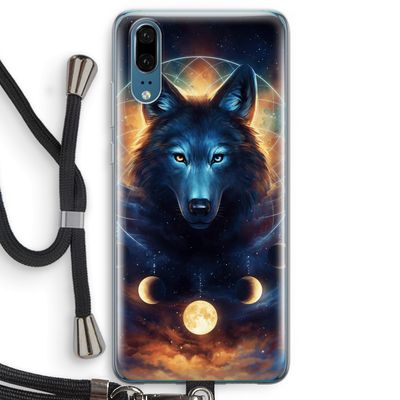 Wolf Dreamcatcher: Huawei P20 Transparant Hoesje met koord