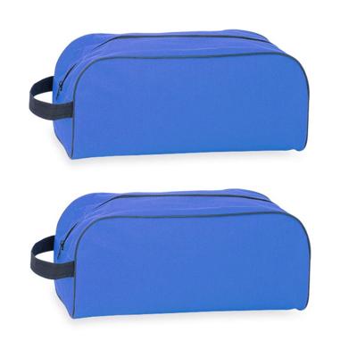 Schoenentas/reistas - 2x stuks - blauw - 8 liter - 35 x 16 x 15 cm - Reis opbergtas voor een paar sc